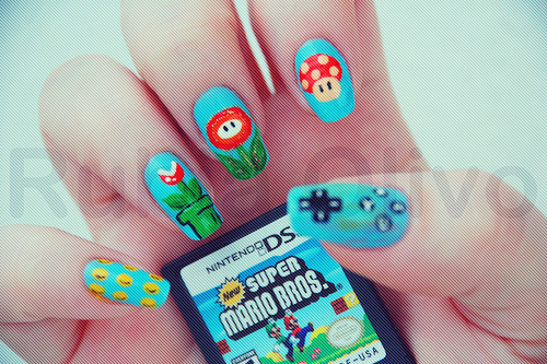 Tag(s): #mario #nails #nail art #fashion #cute #geek #nerd #gamer