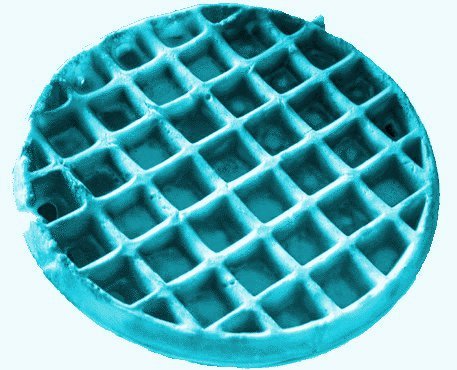 blue waffles food