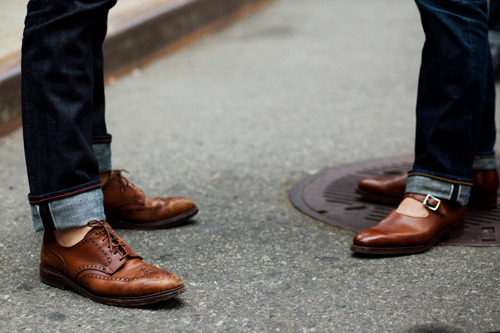 Anyone else like wearing wingtips with jeans? #Mens Fashion #Jeans. Loading