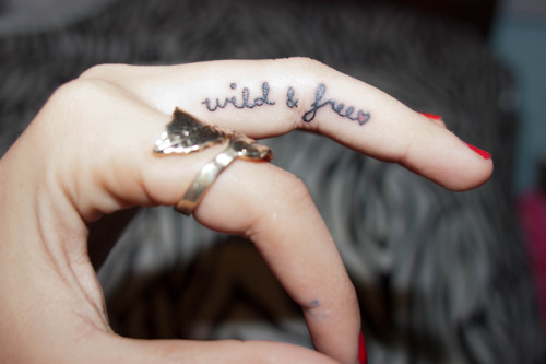 tattoo free yourself. tagged as: tattoo. wild &amp; free. finger tattoo.