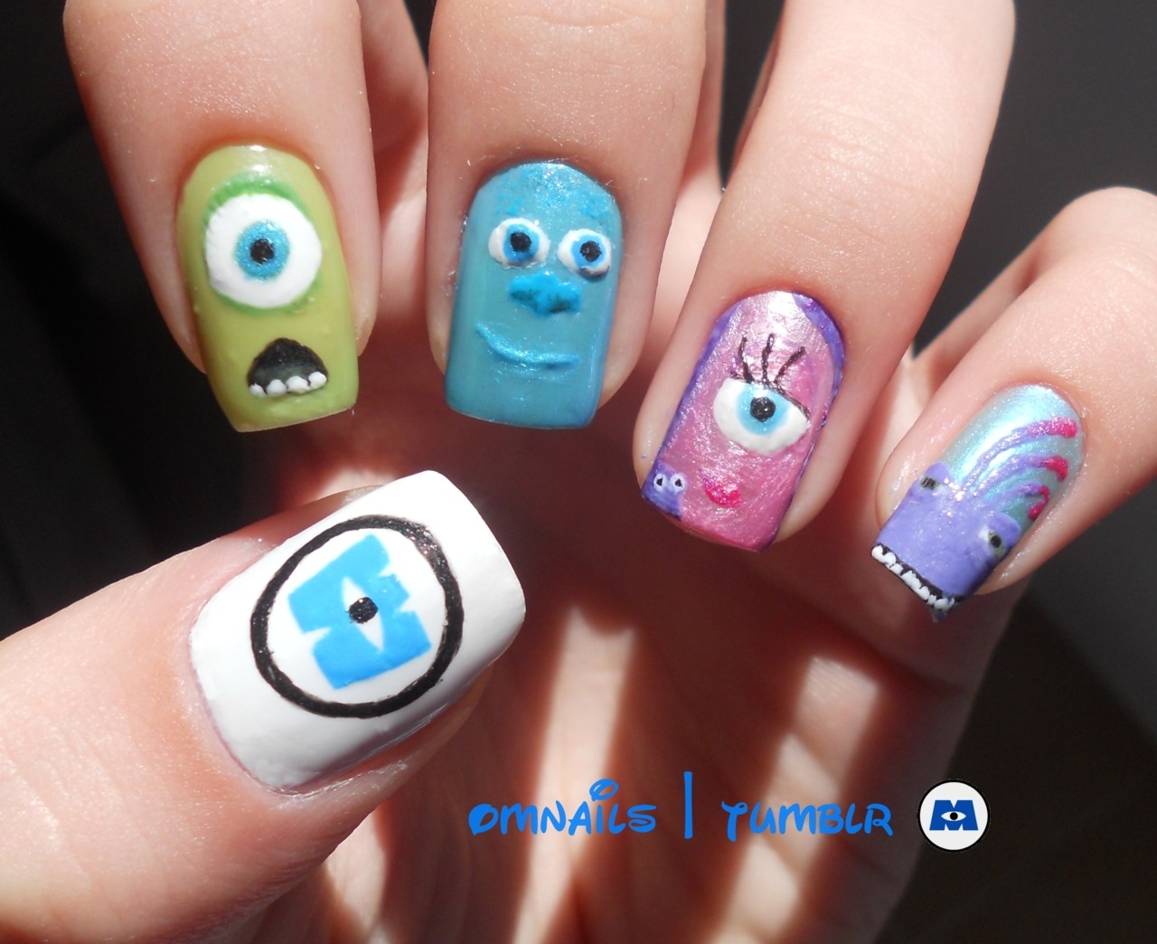 omnails:Monsters Inc nail art ! | This movie is so cute, and I had the ...