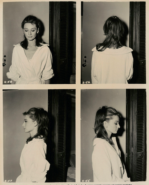 selfinspiration:

Screen test shots of Audrey Hepburn for the film “Breakfast at Tiffany’s,” 1961. 

