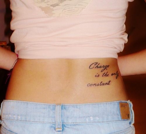  Change is the only constant I chose this quote because I fell in love