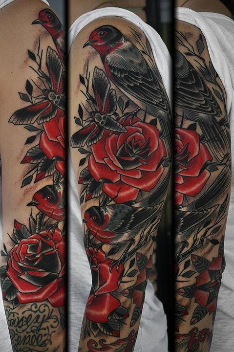  tattoo sleeve by stefan johnsson Source tattoosforpassionnotfashion 