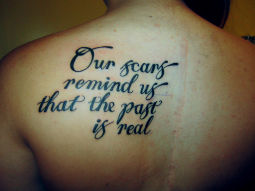 My tattoo is lyrics from the