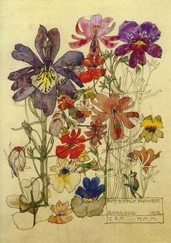  Charles Rennie Mackintosh
“Butterfly Flower Bowling”