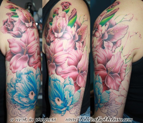 Realistic flower half sleeve tattoo design Browse through our collection of