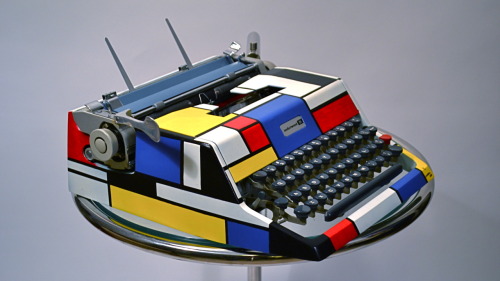 Kasbah Mod Artist Series’ Mondrian Typewriter; custom-painted for Kasbah Mod[ified] by Luis “Zimad” Lamboy.