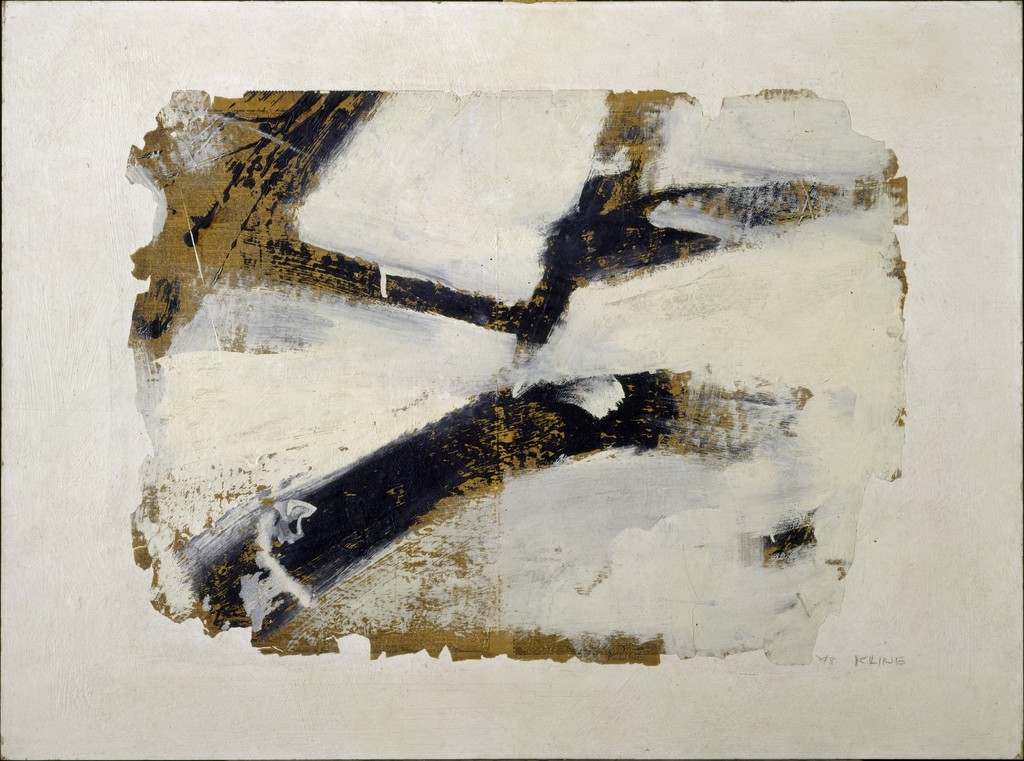Franz Kline, Painted Newsprint, 1948–50, Oil on newspaper, mounted on gessoed Masonite, 30 x 40 inches.
