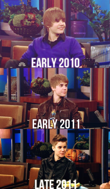 obeythebieberconda: biebernigga: not a serious edit. just to show how much he?s changed in a little over a year. 