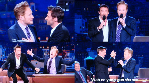 Why couldn't Hugh Jackman and Conan be topless for their primal scream duet