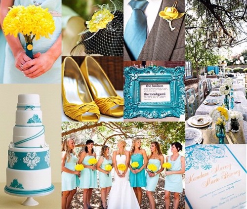 Blue and yellow wedding ideas