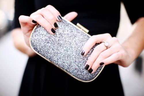Love this nail color with a black dress!