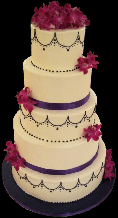 Zingerman's Bakehouse Pretty in Purple Wedding Cake Deep purple piping 