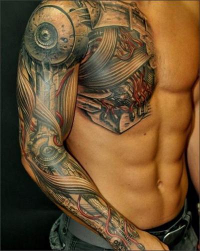 Tagged tattoos bionic tattoo robotic tattoo muscle tattoo full sleeve 