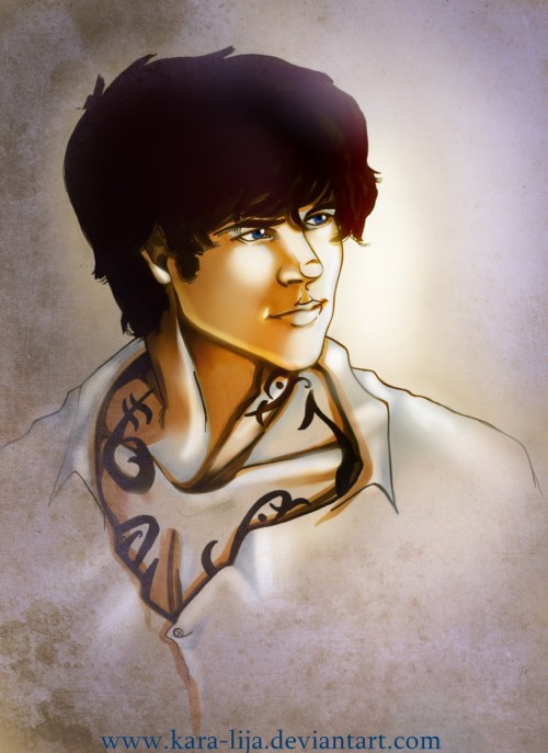 Fun! And Carson will be pleased. :)
karalija:

Portrait of Will Herondale from Cassandra Clare’s The Infernal Devices books.  I used Carson Nicely’s beautiful features as reference.  Enjoy!
