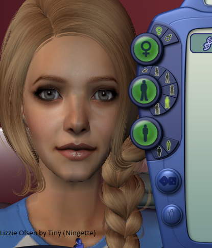 The Sims 2 version of Elizabeth Olsen Originally it was not meant to look