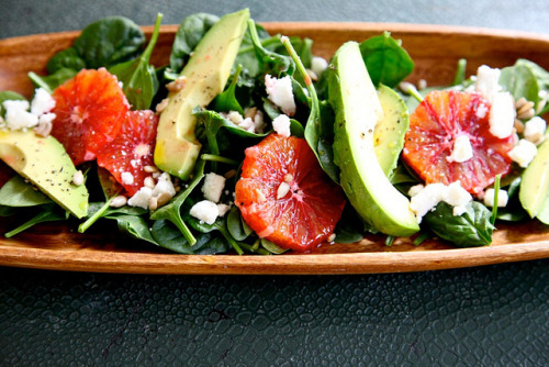 Spinach, feta and blood oranges.