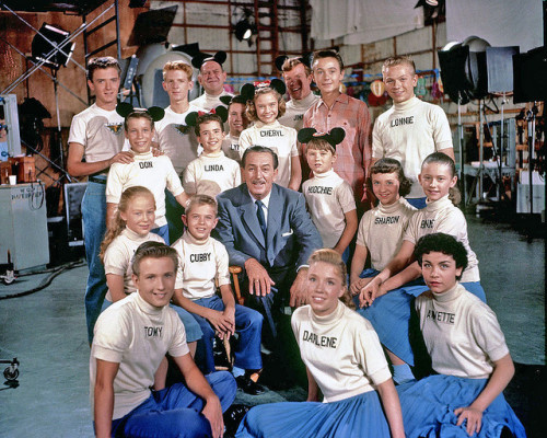 imagineering-the-dream:

Walt’s Kids by x-ray delta one


The Mouseketeers with Walt Disney c. 1956.





