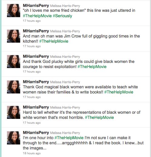 Melissa HarrisPerry tweeting her thoughts on the movie The Help live while 