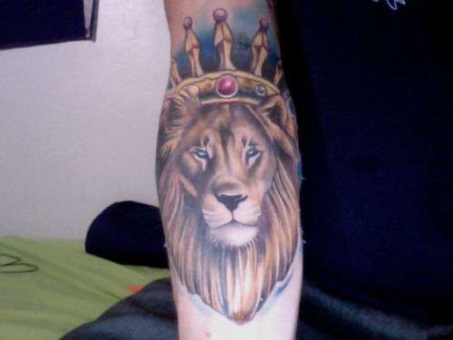 This is my 2nd tattoo its the Lion of Judah in the ditch of my left arm