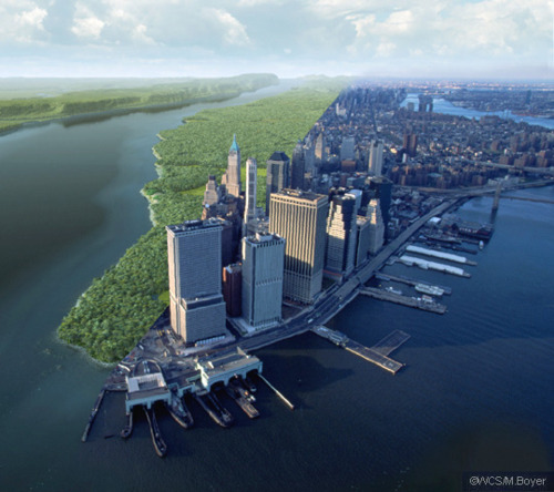 new-yorkcity:

Manhattan during 1609 and 2010