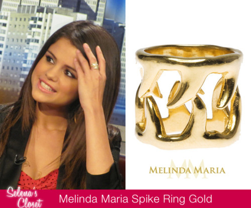 Selena looked chic wearing this Melinda Maria Spike Gold Ring during Good Day Texas interview in June. It&#8217;s on sale for $48.00 and you can buy it HERE.
