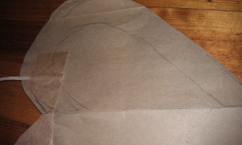 drawing of heart on bag