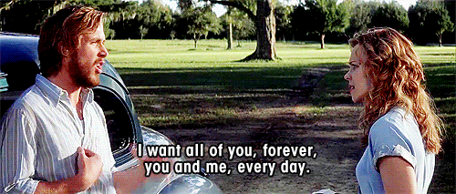Noah tells Allie, I want all of you forever, you and me, every day.
