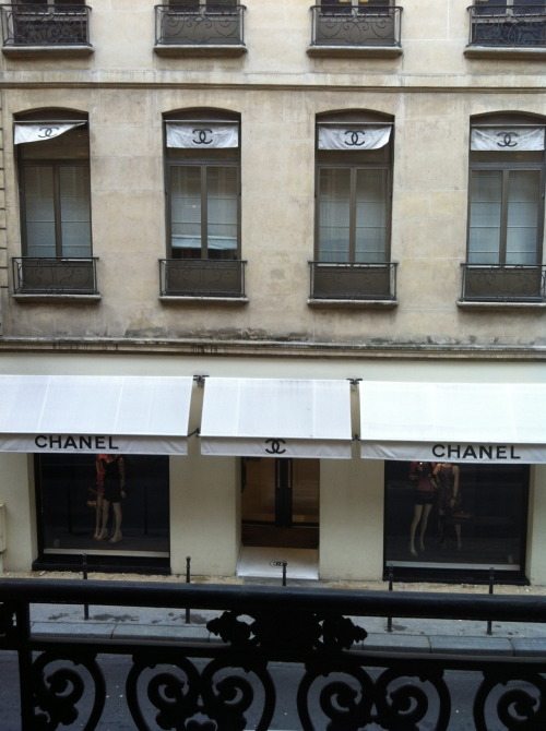 Hard at work in our offices on rue Cambon &#8230; drawing inspiration from our iconic neighbor across the street.