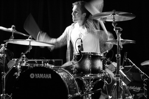 I&#8217;m cheating today and posting two photos!
Taken Feb 17, 2012.
Brendan killing it on drums with Broadway Mile at the Cambridge.
