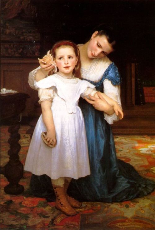 The Seashell by William Adolphe Bouguereau, 1871 France