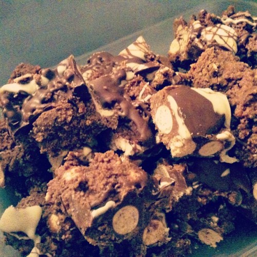 Malteser pieces, aka rocky road, ready for the textiles people tomorrow. :) (Taken with instagram)