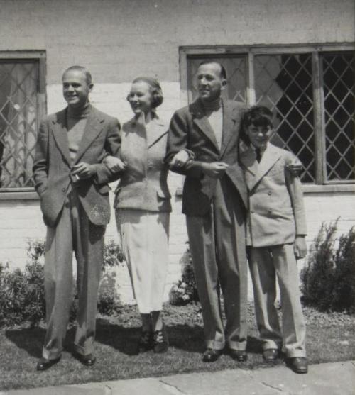 John Chapman Wilson, his wife Natalie Paley, his lover Noël Coward and a kid who was probably very confused by that arrangement