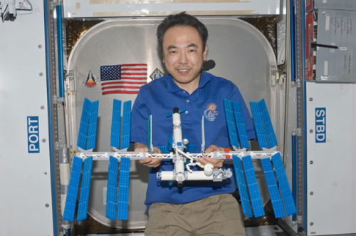 Satoshi Furukawa built a Lego model of the International Space Station