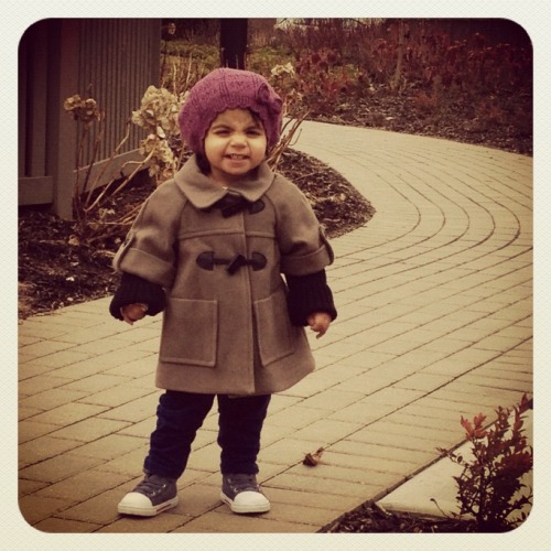 
It&#8217;s a cold and rainy winter in Van City, little Avani&#8217;s Canadian swag can rock that purple toque! 
