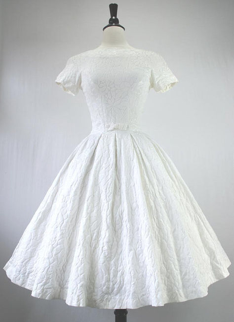 Vintage 50s Dress Party Wedding Silk Blend by