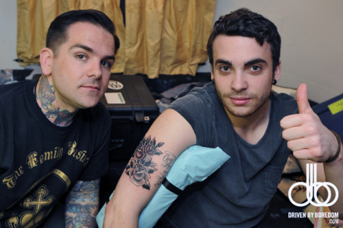 Here is Dan Smith and Taylor York from Paramore Dan just tattooed Sailor 