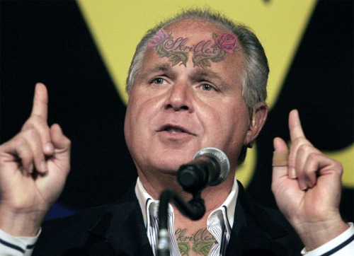 Rush Limbaugh has the worst tattoo ever Twice