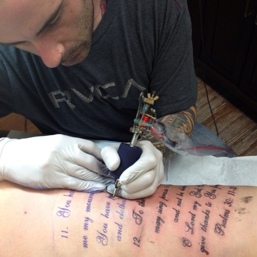  mikecuervo tattooing script on ribs tattoo Taken with Instagram at 