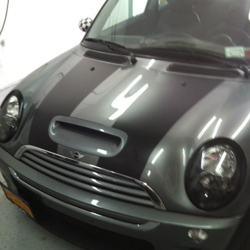 Mini Cooper matte black hood stripes Taken with instagram 