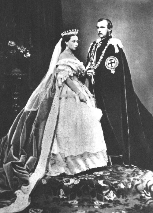 The Princess Alice (third child of Queen Victoria) with her husband Prince Louis of Hesse, 1863.