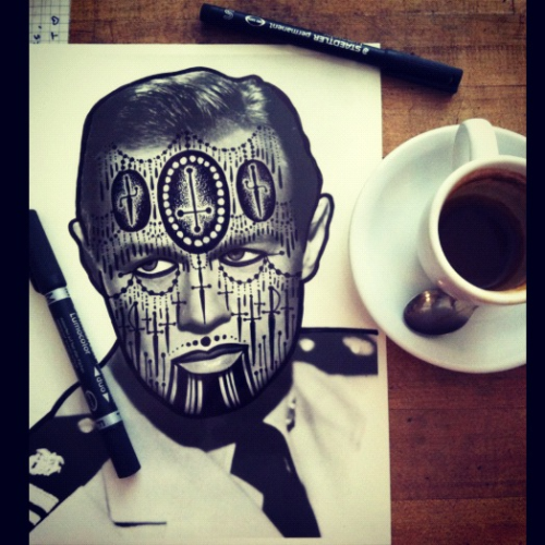 My mornings, coffee and markers.