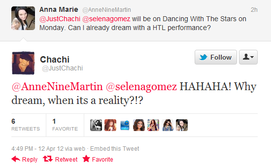 Selena Gomez will be performing her new single Hit The Lights on Dancing With The Stars - Monday April 16, 2012.