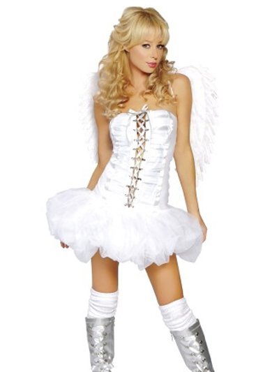 Adult Sexy White Queen of Angels Corset Costume