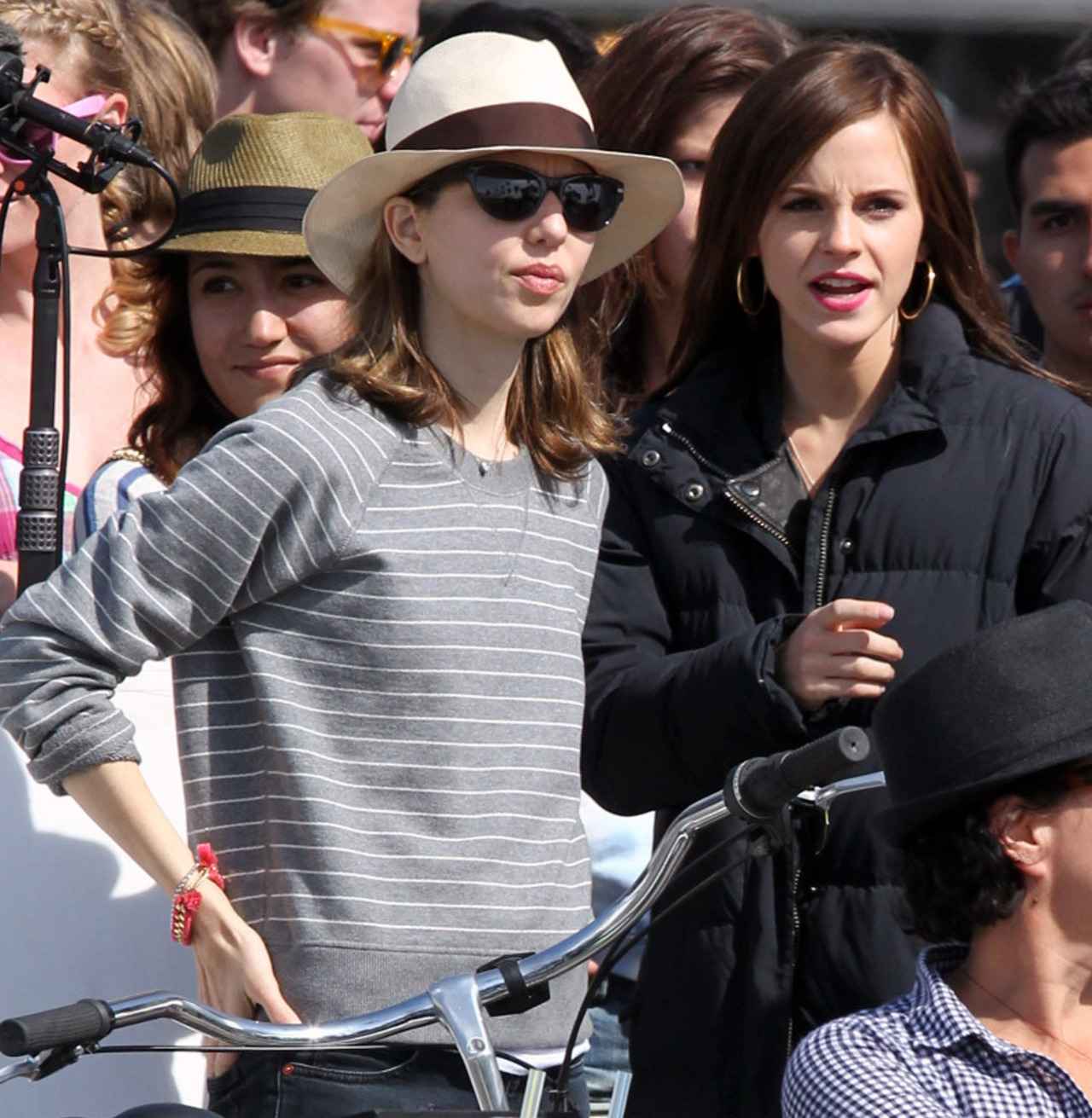 Sofia Coppola and Emma Watson on the set of The Bling Ring in Venice Beach, April 12th