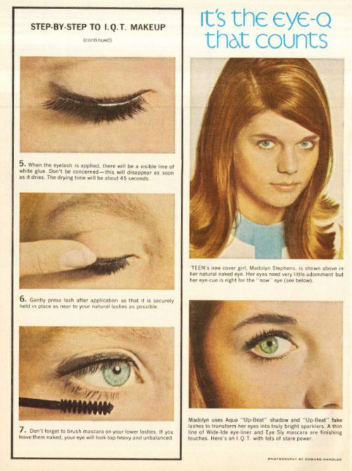 Teen eye makeup, 1968.