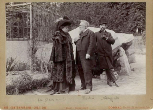 Eleonora Duse Rodin and Armand Dayot Meudon 22 Apr 1905 by Dornac Paul 