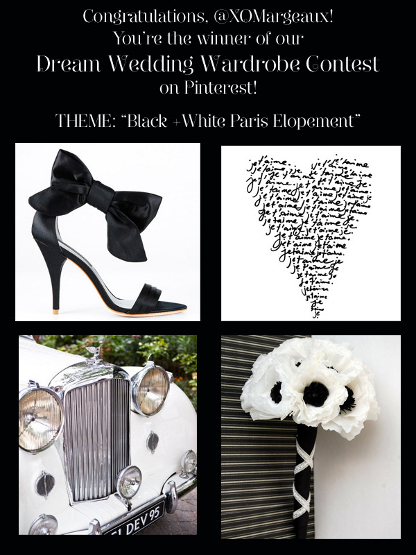 Her theme Black and White Parisian Elopement