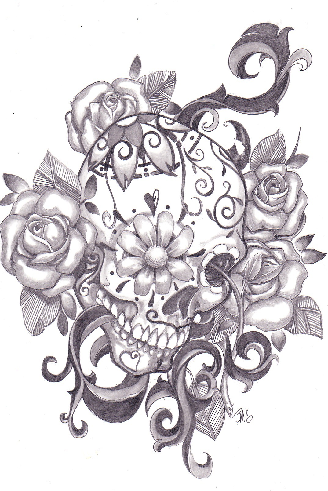 sugar skull tattoo design x